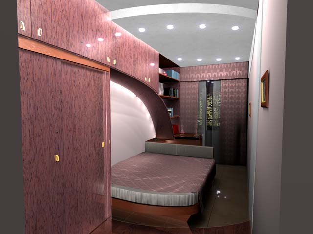 Спальня Дизайн-проект квартиры опубликованный журналом 'Современный дом'